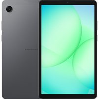 Grey Samsung Galaxy Tab A11 tablet, 8.7-inch display, slim bezels, rear camera, sleek design.