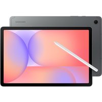 Samsung Galaxy Tab S10 Lite, 10.9" display, gray back, stylus pen, sleek design, rear camera in corner.