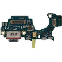 Samsung Galaxy Z Flip 4 charging port, green circuit board with connectors and small components.
