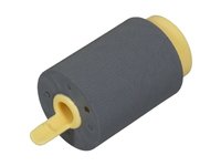 Gray and yellow roller accessory for Samsung printers and scanners, featuring a cylindrical shape with a central shaft and multiple holes for installation.