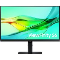Black Samsung 24" Quad HD LCD monitor with slim bezels and vibrant display on a rectangular stand.
