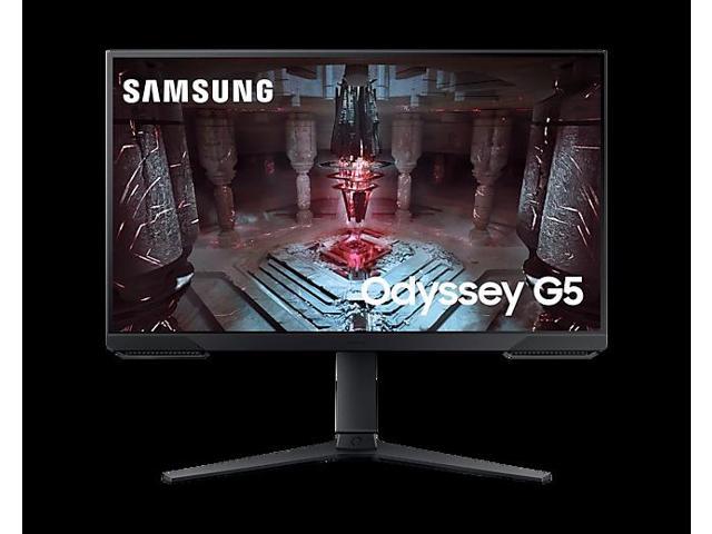 Samsung LS27CG510EU 27" Quad HD LED monitor in black with a sleek design, featuring a thin bezel and a sturdy stand, showcasing vibrant graphics on a high-resolution display.