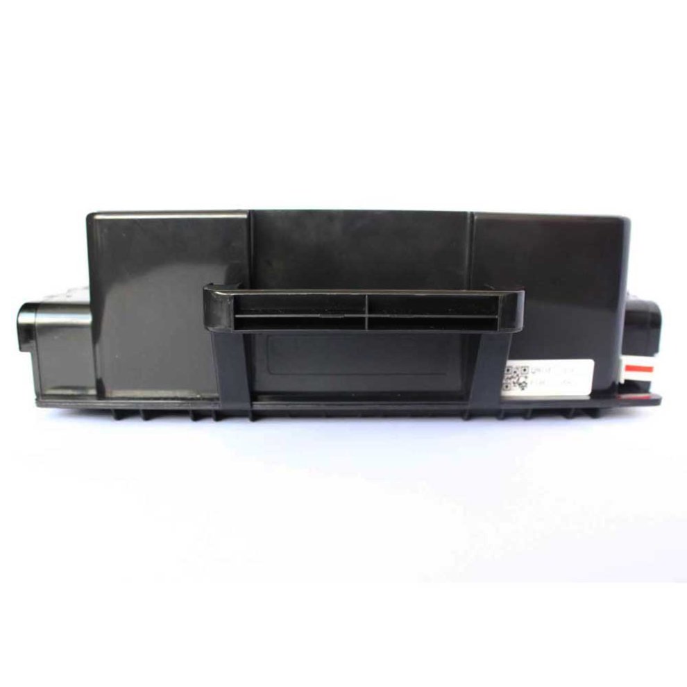 Black toner cartridge with a rectangular shape, featuring a handle on top and a label on the side, designed for Samsung printers, model MLT-D205E Extra Hi Cap.