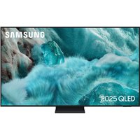 Samsung 75" Q7F5 4K QLED Smart TV with thin black bezel and vivid ocean wave display.
