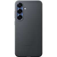 Black Samsung S25+ smartphone with triple rear cameras and sleek matte finish.