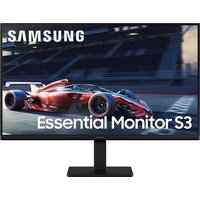Samsung S30GD 27" monitor, black frame, displaying a red race car on screen, sleek stand design.
