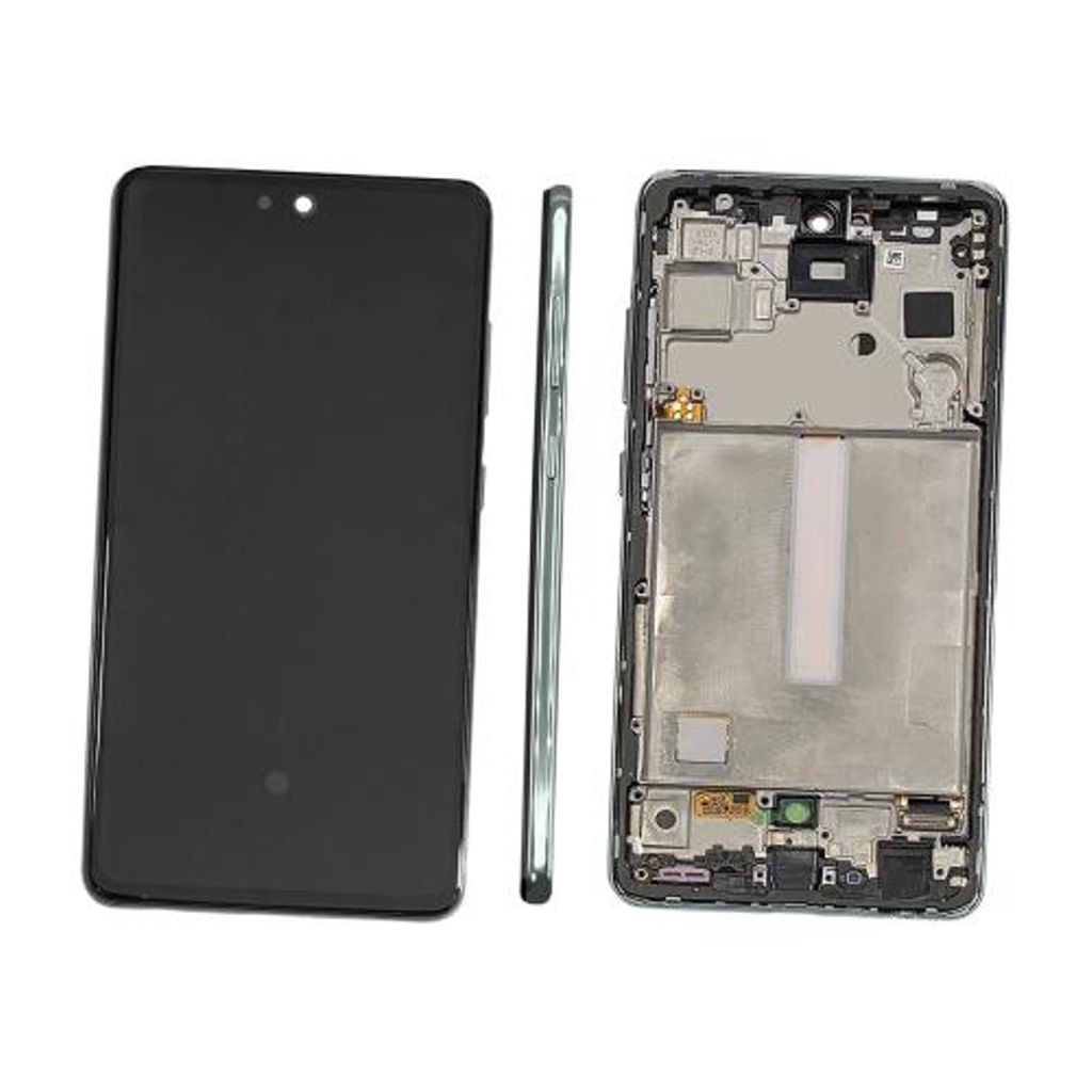 Samsung SVC SSY features a sleek black front panel, with a thin profile and a disassembled back showing internal components and a metallic frame.