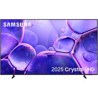 Samsung 65" U8020F 4K HDR LED Smart TV with slim black bezel and vibrant crystal display showing purple abstract design