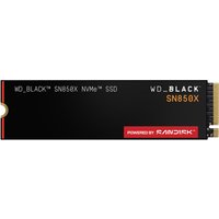 Black SanDisk WD_BLACK SN850X NVMe SSD with red label, gold connector, and white text, 4 TB capacity.