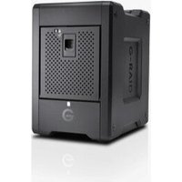 Black SanDisk G-RAID Shuttle 4 with vented front panel, G logo, and sturdy rectangular design.