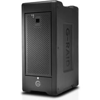 Black SanDisk G-RAID SHUTTLE 8 disk array, 96 TB, with perforated front panel and G-RAID branding on the side.