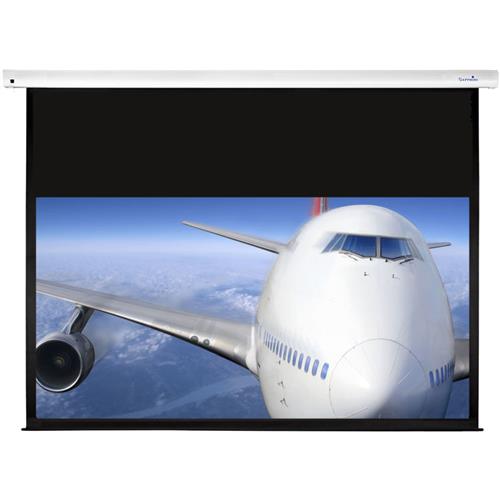 Sapphire AV SEWS240WSF-ATRAC projection screen, 2.69 m (106"), 16:9 aspect ratio, featuring a sleek black border and a durable white screen surface for clear image display.