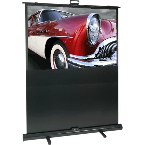 Sapphire AV SFL162WSF projection screen, 2.03 m (80"), 16:9 aspect ratio, featuring a sleek black frame and sturdy base, displaying a vibrant image of a classic red car.