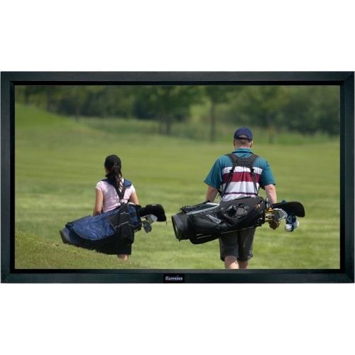 Sapphire AV SFSC171-10 projection screen features a 79-inch size with a 16:10 aspect ratio, framed in black with a sleek, matte finish, ideal for clear image display.