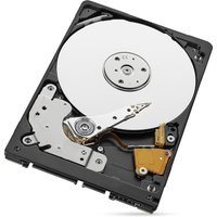 Seagate Barracuda 2.5" internal hard drive, 1 TB, exposed disk platter, silver arm, black casing, 5400 RPM.