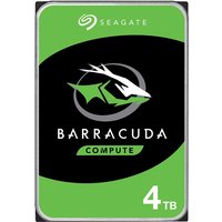 Seagate Barracuda 4TB internal hard drive, green and black label with white logo, 5400 RPM, 256 MB cache.