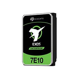 Seagate Exos Enterprise internal hard drive featuring an 8 TB capacity, 7200 RPM speed, with a black and green casing and a sleek design.