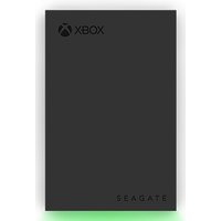 Black Seagate Game Drive external hard drive with Xbox logo and green base accent.