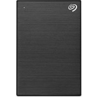 Black Seagate One Touch 5 TB external hard drive with textured surface and Seagate logo in the top right corner.