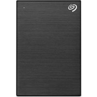 Black Seagate One Touch 4TB external hard drive with textured finish and Seagate logo in the corner.