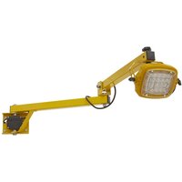 Yellow Sealey LED30WDL floodlight with adjustable arm, SMD LED panel, and mounting bracket.