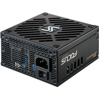 Black Seasonic FOCUS SGX-650 power supply unit with 20+4 pin ATX connector, vented grille, and compact SFX design.