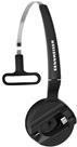 Black Sennheiser PRESENCE headband with a sleek design, featuring a flexible metal arm and a cushioned ear pad for comfort, ideal for wireless communication.