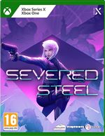 Severed Steel for Xbox Series X features a vibrant cover with a futuristic character holding a gun, set against a purple and teal geometric background, with bold white text.