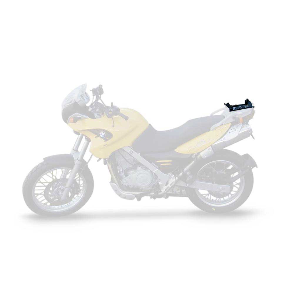 Black Top Master Topcase Fitting by Shad, designed for motorcycle mounting, featuring a sturdy construction and sleek design for secure luggage attachment.