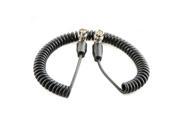 Coiled black coaxial cable measuring 2.69 meters, featuring metallic BNC connectors on both ends for secure connections.