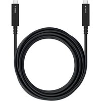 Black Sharp USB-C 5M cable with sleek connectors and durable design, coiled neatly for easy storage.