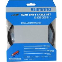 Shimano Dura-Ace RS900 road gear cable set in blue packaging with black cables and white text.