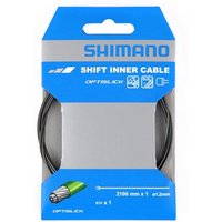 Shimano OPTISLICK coated gear inner cable in blue packaging with silver branding and cable image.