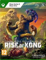 Cover art featuring a muscular gorilla in a jungle setting, vibrant colors, with the title "Skull Island Rise of Kong" prominently displayed, suitable for Xbox Series X.