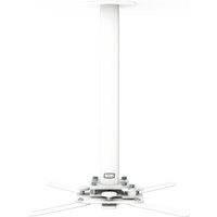 White SMS Smart Media Solutions ceiling projector mount with adjustable arms and sleek design.