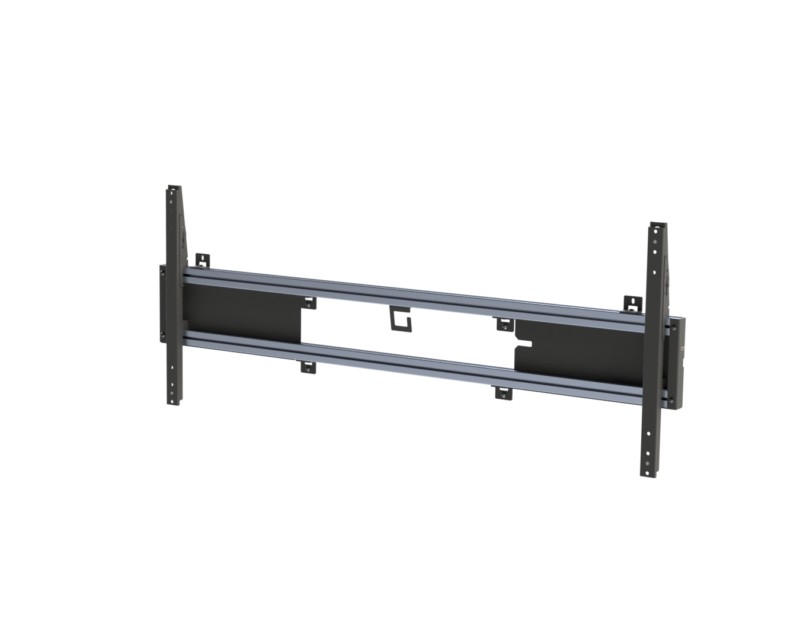 MultiMount PRO in black and grey, featuring a sturdy metal frame with adjustable mounting brackets for versatile installation of media displays.