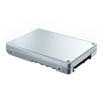 Solid State Drive with a sleek silver metal casing, featuring a U.2 connector, designed for high performance with 15.36TB capacity and PCIe 4.0 X4 interface.