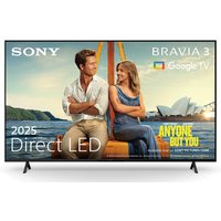 Sony BRAVIA 65" 4K HDR LED Smart TV with thin black bezel, displaying a vibrant image of a couple on a boat.