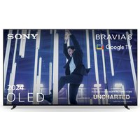 Sony BRAVIA 8 65" XR OLED 4K HDR Smart TV with thin bezels, sleek stand, and vivid display showing a dynamic scene.