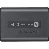 Black Sony NP-FV70A lithium-ion battery with 1900 mAh capacity, featuring InfoLITHIUM and ActiFORCE branding.