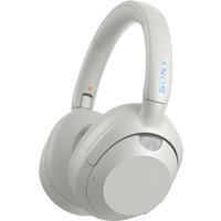 White Sony ULT WEAR wireless Bluetooth headphones with cushioned ear cups and adjustable headband.