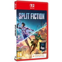 "Split Fiction Switch 2 game case, red border, dynamic cover art of two characters in action, rated 16+"