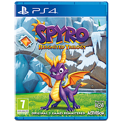 Cover art features a purple dragon, Spyro, with orange wings, set against icy blue and white backgrounds, with the title "Spyro Reignited Trilogy" prominently displayed.