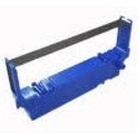 Star Micronics black printer ribbon with blue plastic casing and rectangular shape.