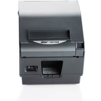 Black Star Micronics TSP743II-24 label printer with front control panel and paper slot.