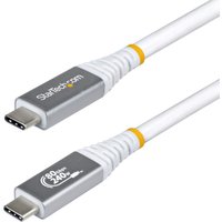 White StarTech.com 1.5m USB4 cable with silver connectors, USB-C ends, and 80Gbps marking.