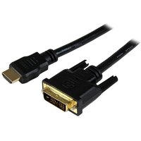Black StarTech.com 1.5m HDMI to DVI-D cable with gold-plated connectors and durable black jacket