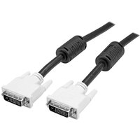Black 10m DVI-D dual link cable with white connectors and ferrite cores by StarTech.com