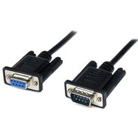 Black 1m DB9 RS232 serial null modem cable with one male and one female connector by StarTech.com
