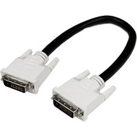 Black 1m DVI-D dual link cable with white connectors and metal pins by StarTech.com